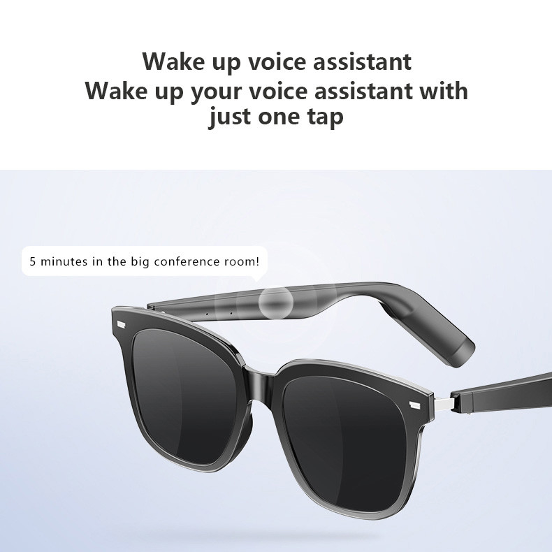 8 ώρες μουσική ώρα Ultralight BT 5.3 Bluetooth έξυπνα γυαλιά με κλήση 110mAh * 2 χωρητικότητα