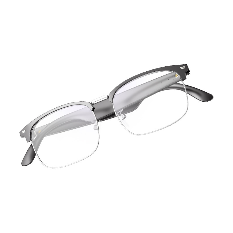 Μαύρο Ασημένιο BT 5.3 Ultralight Smart Bluetooth Ασύρματα Γυαλιά για να Ακούσετε Μουσική