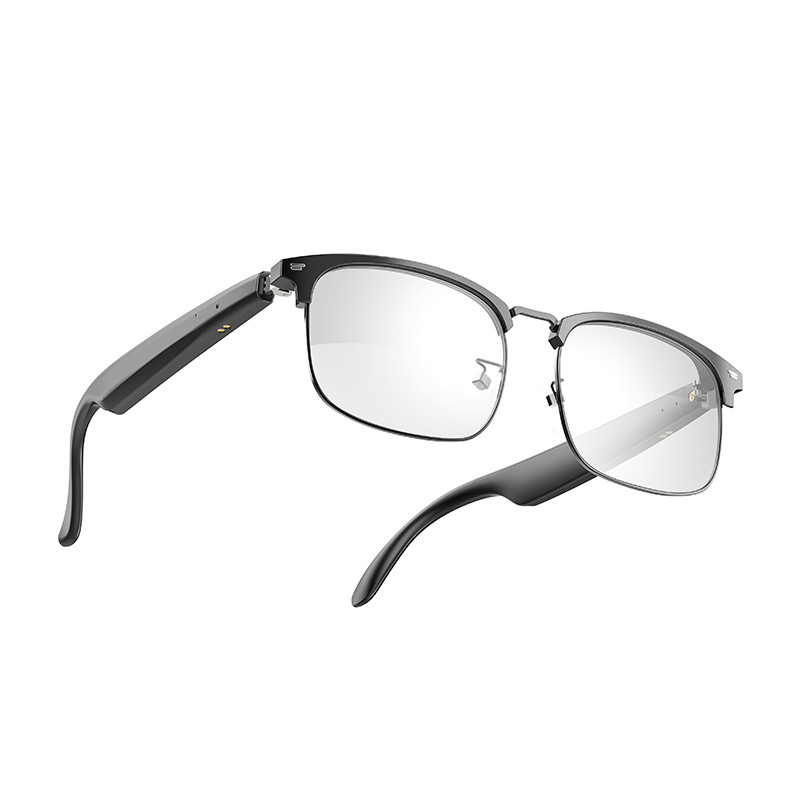 Μαύρο Ασημένιο BT 5.3 Ultralight Smart Bluetooth Ασύρματα Γυαλιά για να Ακούσετε Μουσική